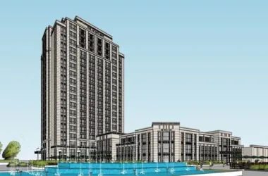 SketchUp Business Model: Designing Classical-Style High-Rise Apartments with Ground Floor Commercial Spaces-BIM WORLD