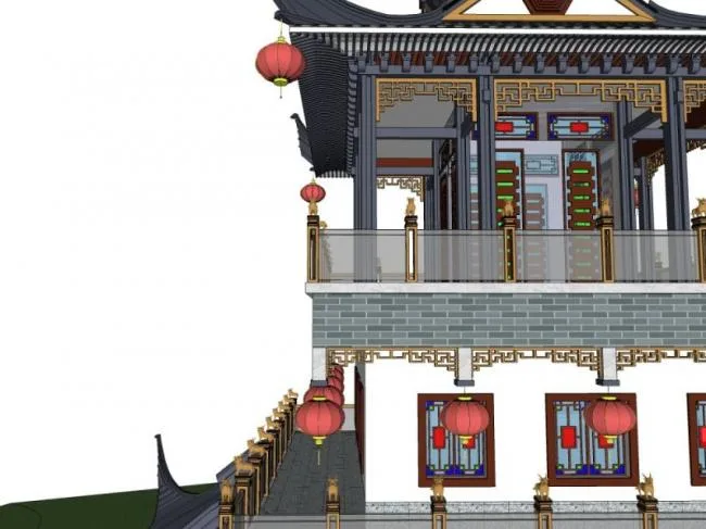 Sketchup Ancient Architecture Model | Multi story Pavilion, Chinese Style, Ancient Architecture