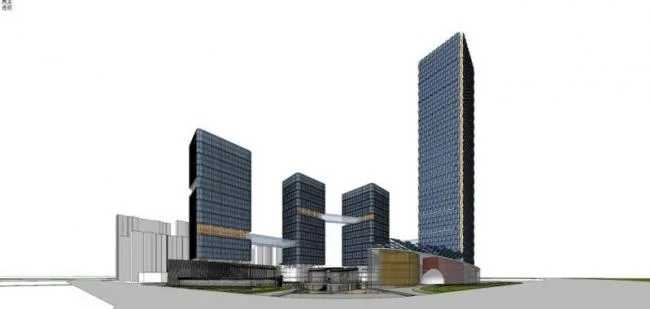 Sketchup Complex Model | Super high-rise commercial complex, office, residential, modern style
