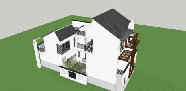 Sketchup Villa Model | Solo Villa, Chinese Style