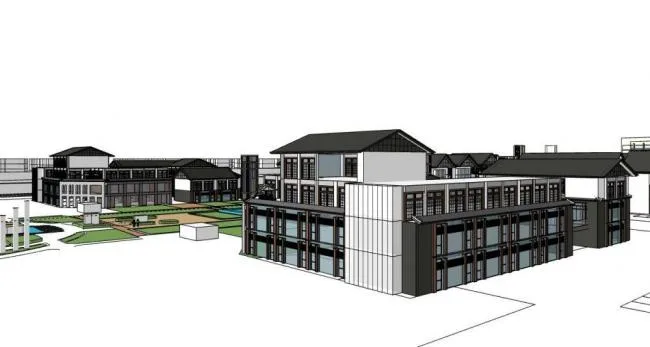 Sketchup Business Model | Commercial Street, New Chinese Style