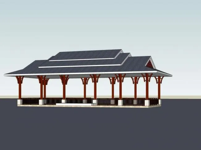 Sketchup Sketch Model | Pavilion, Chinese Style, Sketch
