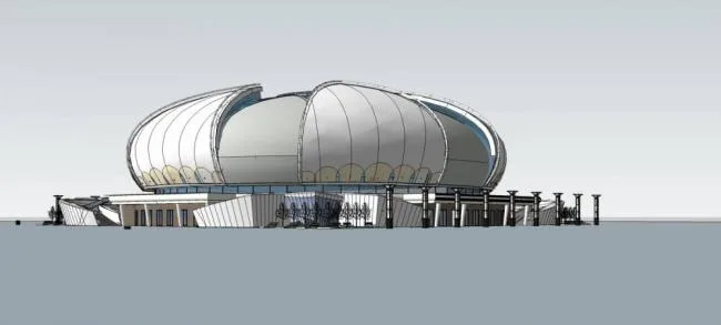 Sketchup Gymnasium Model | Multi story Gymnasium, Sports View, Modern Style, Lotus shaped