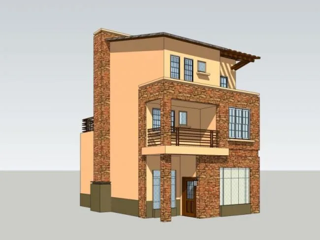 Sketchup Villa Model | Solo Villa, Modern Style