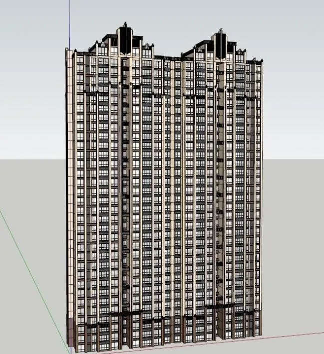 Sketchup Residential Model | Super High rise Residential Buildings, Residential Buildings, Classical Style