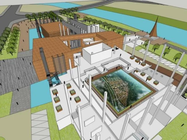 Sketchup Cultural Model | Multi story Exhibition Hall, Urban Planning Exhibition Hall, Cultural Architecture, Modern Style