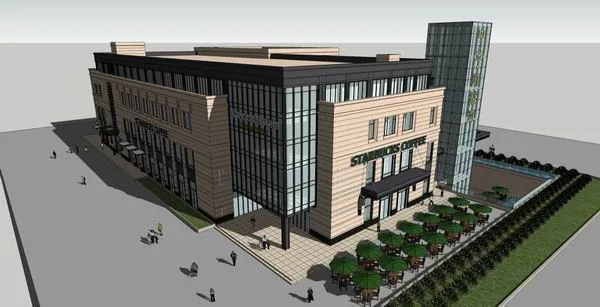 Sketchup Business Model | Multi story Zhongjin Haitang Bay Commercial Club, modern style