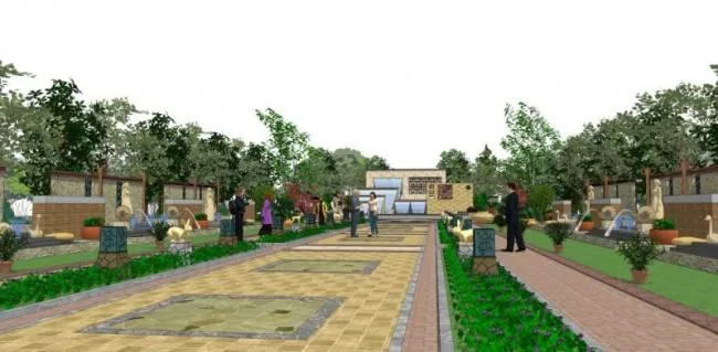 Sketchup Landscape Model | Square Landscape, Classical Style