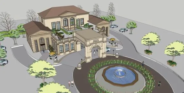 SketchUp Business Model: Multi-Story Classical Style Commercial Club