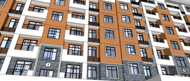 Classical Multi-Story Residential Building Model in SketchUp