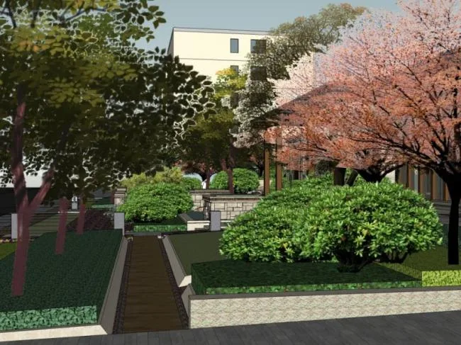 Sketchup Landscape Model | Residential Landscape, Modern Chinese Style