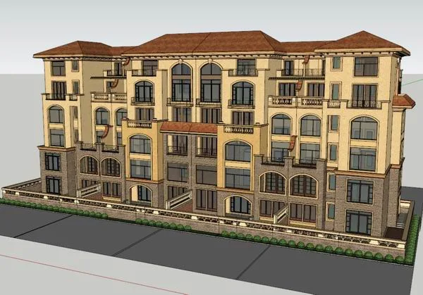 Sketchup Residential Model | Multi story Residence, Residential Building, Classical Style