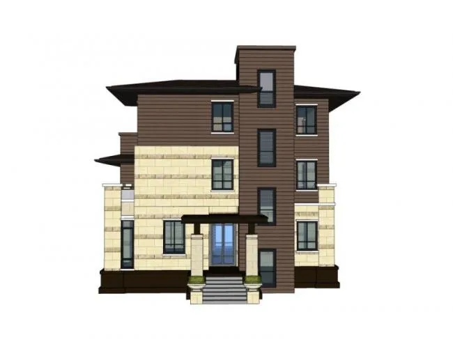 Sketchup Villa Model | Stacked Villa, Modern Style