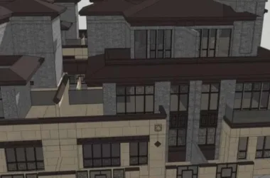 Modern Chinese Stacked Villa Model in SketchUp-BIM WORLD