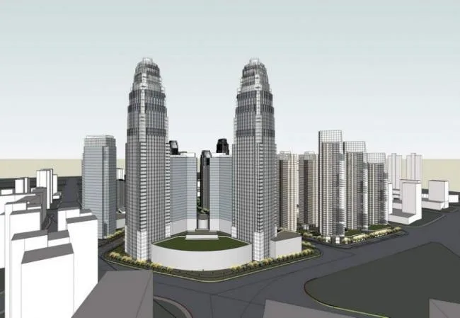 SketchUp Complex Model: Modern Super High-Rise Office Building in Tianjin Financial Street