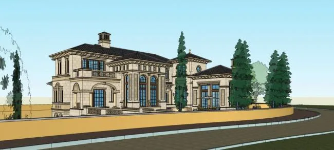 Sketchup Villa Model | Solo Villa, European, Classical Style