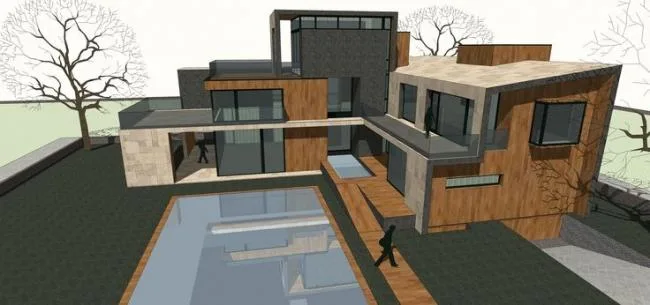 Sketchup Villa Model | Multi story Villa Residence, Residential Building, Modern Style