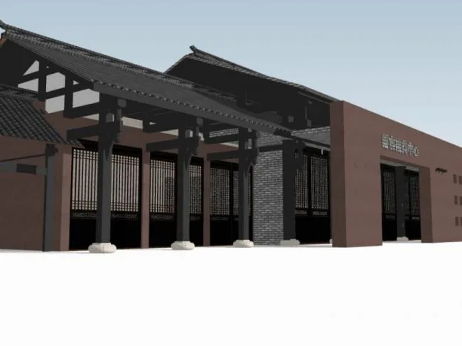 Sketchup Office Model | Reception Center, Modern Chinese Style