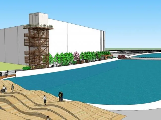 Sketchup Landscape Model | Waterfront Landscape, Modern Style