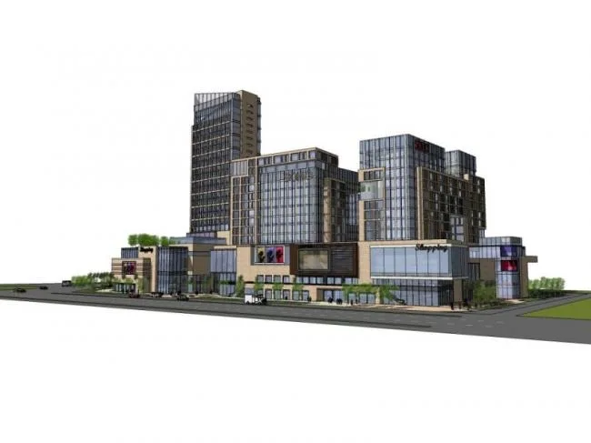 Sketchup Complex Model | Super high-rise office building, shopping center, multi story commercial complex, modern style