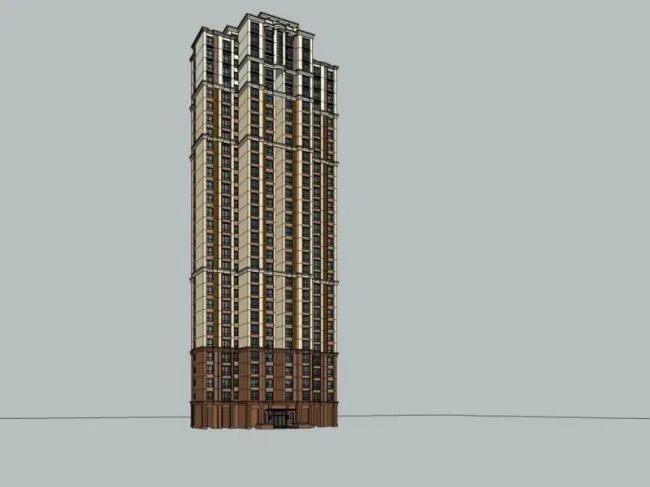 Sketchup Residential Model | High rise Residential Buildings, Residential Buildings, Classical Style