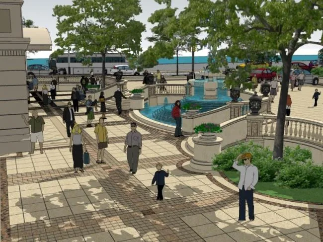 Sketchup Landscape Model | Commercial Landscape, Classical Style