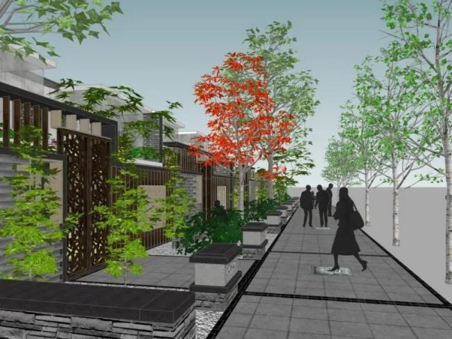 Sketchup Landscape Model | Villa Courtyard, Modern Chinese Style