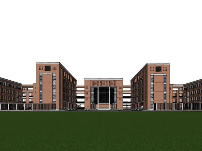 Sketchup School Model | Multi story Middle School, School, Teaching Building, Educational Architecture, Modern Style