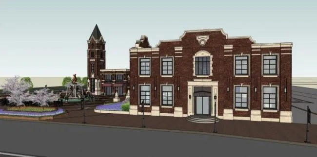 Sketchup Business Model | Low rise Sales Office, Classical Style