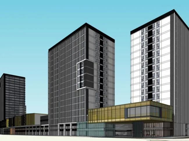 Sketchup Complex Model | High rise Commercial Complex, Office Hotel, Modern Style