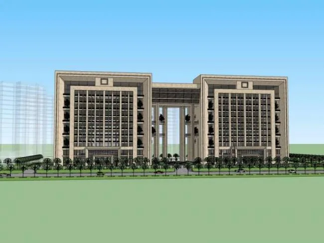 Sketchup Office Model | Multi story Office Building, Classical Style