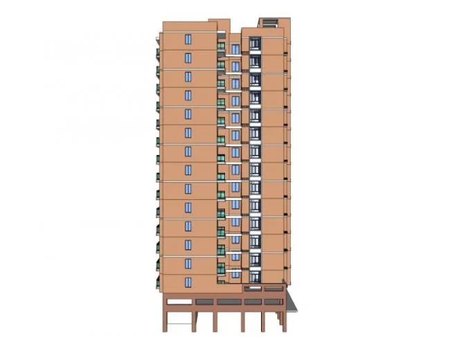 Sketchup Residential Model | High rise Residential Buildings, Modern Style
