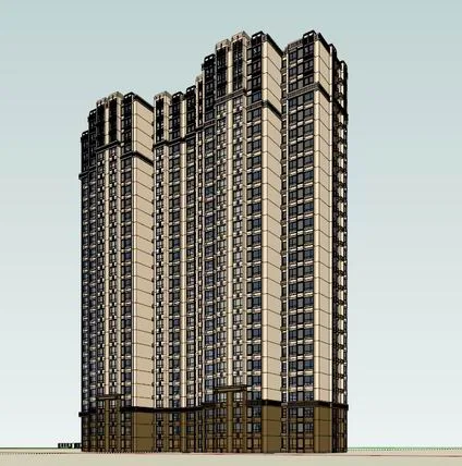 Sketchup Residential Model | High rise Residential Buildings, Classical Style