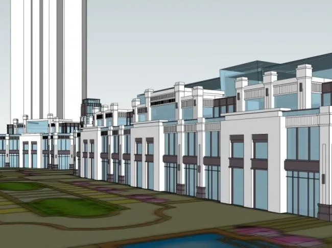 Sketchup Complex Model | Multi story Commercial Complex, Classical Style