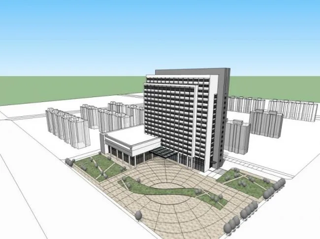 Sketchup Hotel Model | Multi story Hotel, Modern Style