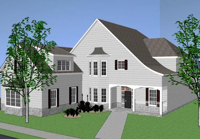 Sketchup Villa Model | Single Family Villa, Classical Style