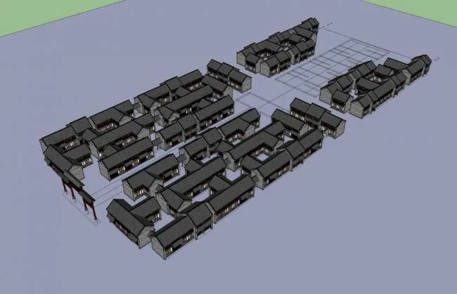 Sketchup Business Model | Multi story Commercial Street, Shopping Mall, Chinese Style