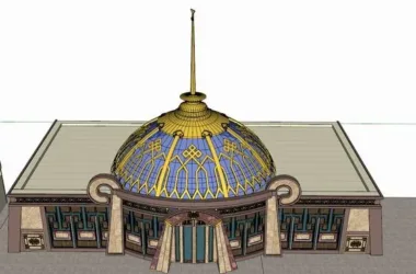 SketchUp Business Model: Multi-Story Ethnic Restaurant in a Classic Commercial Style-BIM WORLD