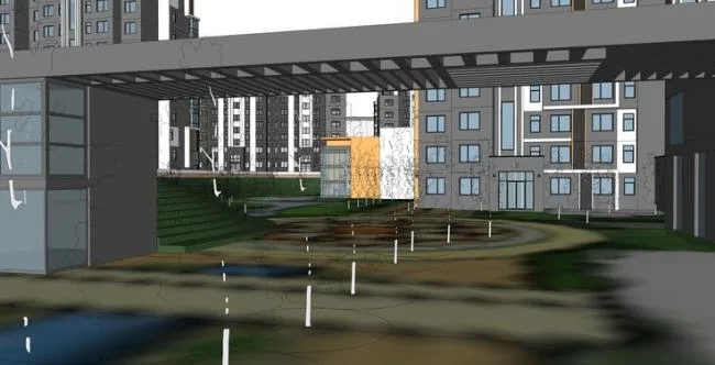 Sketchup Residential Model | Small and High Rise Residential Buildings, Modern Style, Ground Floor Commercial, Residential Buildings