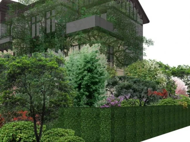 Sketchup Landscape Model | Villa Landscape, Courtyard Landscape, Villa Courtyard, Chinese Style