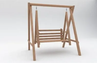 SketchUp Material Model: Wooden Swing Chair Component-BIM WORLD