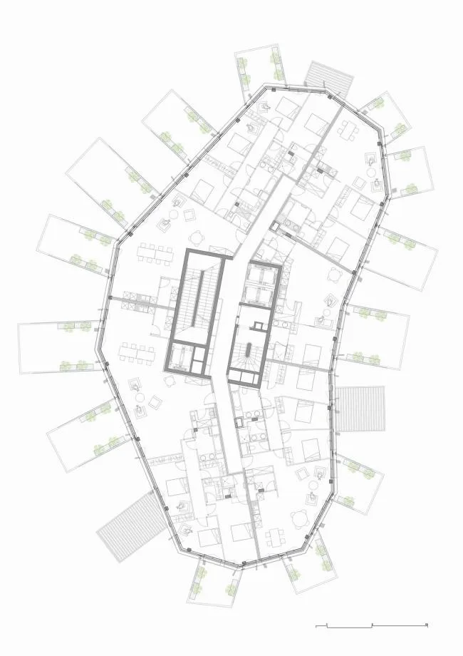 BIM Architecture | Scattered branches and leaves, towering white tree tower apartments/Fujimoto Shosuke, etc