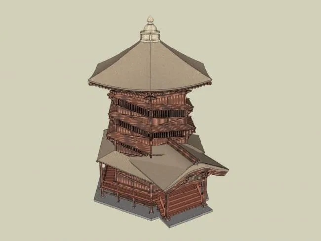 Sketchup Ancient Architecture Model | Ancient Architecture, Multi story Tower, Chinese Style