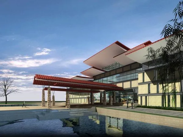 Sketchup Business Model | Multi story leisure commercial club, public building, modern Chinese style