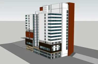 Modern High-Rise Hotel Model in SketchUp-BIM WORLD