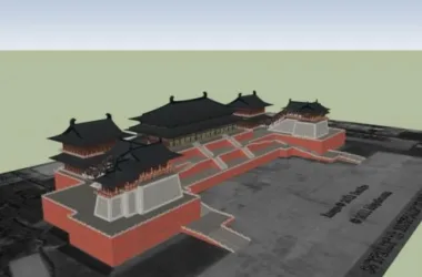 SketchUp Model of the Multi-Story Daming Palace Hanyuan Hall in Classic Chinese Architecture-BIM WORLD