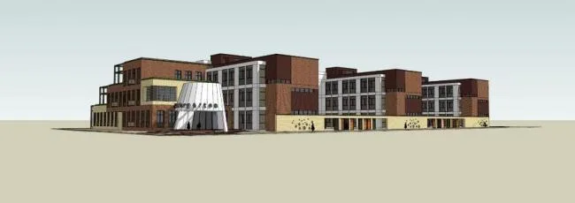 Modern Multi-Story Kindergarten School Model | Educational Architecture in SketchUp-BIM WORLD