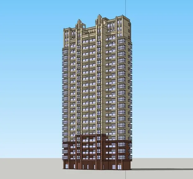 Sketchup Residential Model | High rise Residential Buildings, Neoclassical Style, Residential Buildings