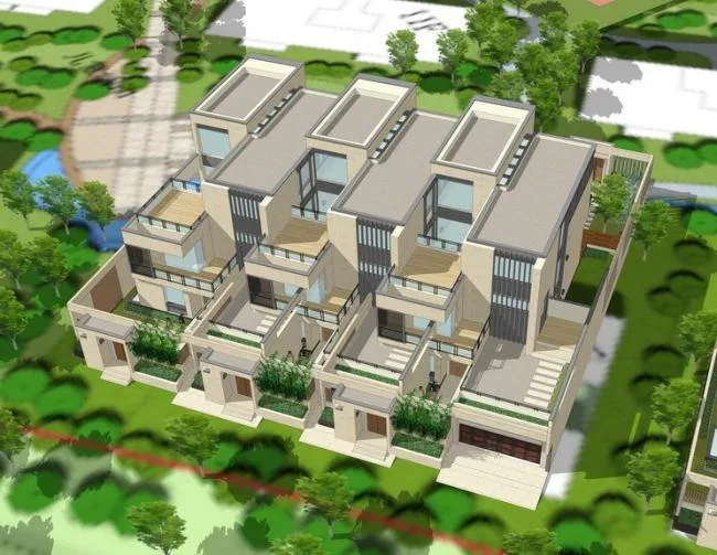 Sketchup Villa Model | Multi row Villa, Modern Style