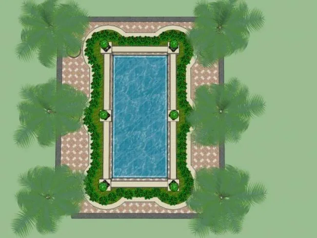 Sketchup Landscape Model | Square Landscape, European Style, Classical Style